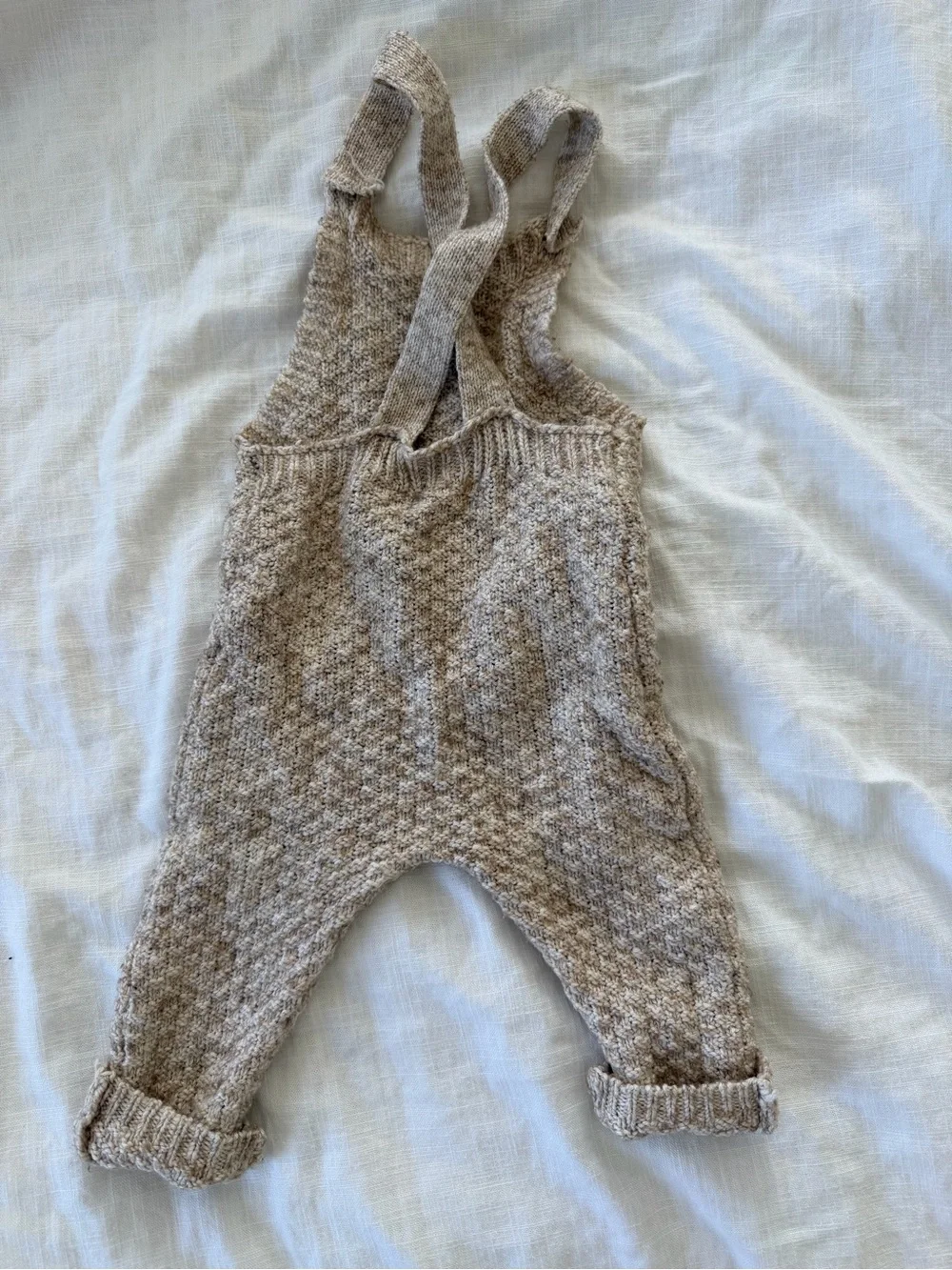 Zara Beige Heather Knit Overalls